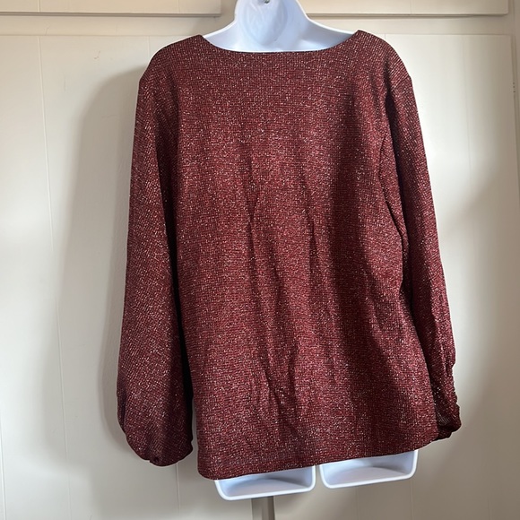Maurice's Glitter Maroon Top XL - Picture 2 of 2